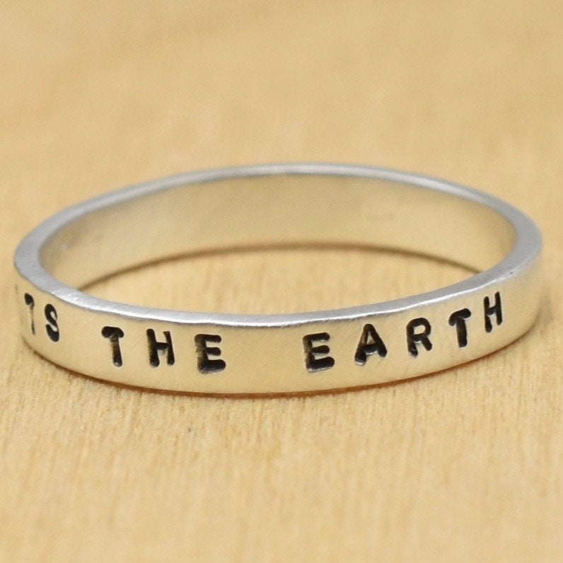 Woman Inherits The Earth Hand Stamped Sterling Silver Ring