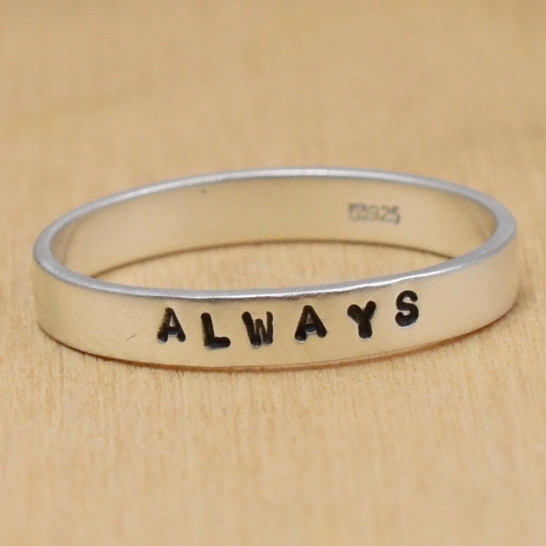 Always Hand Stamped Sterling Silver Ring
