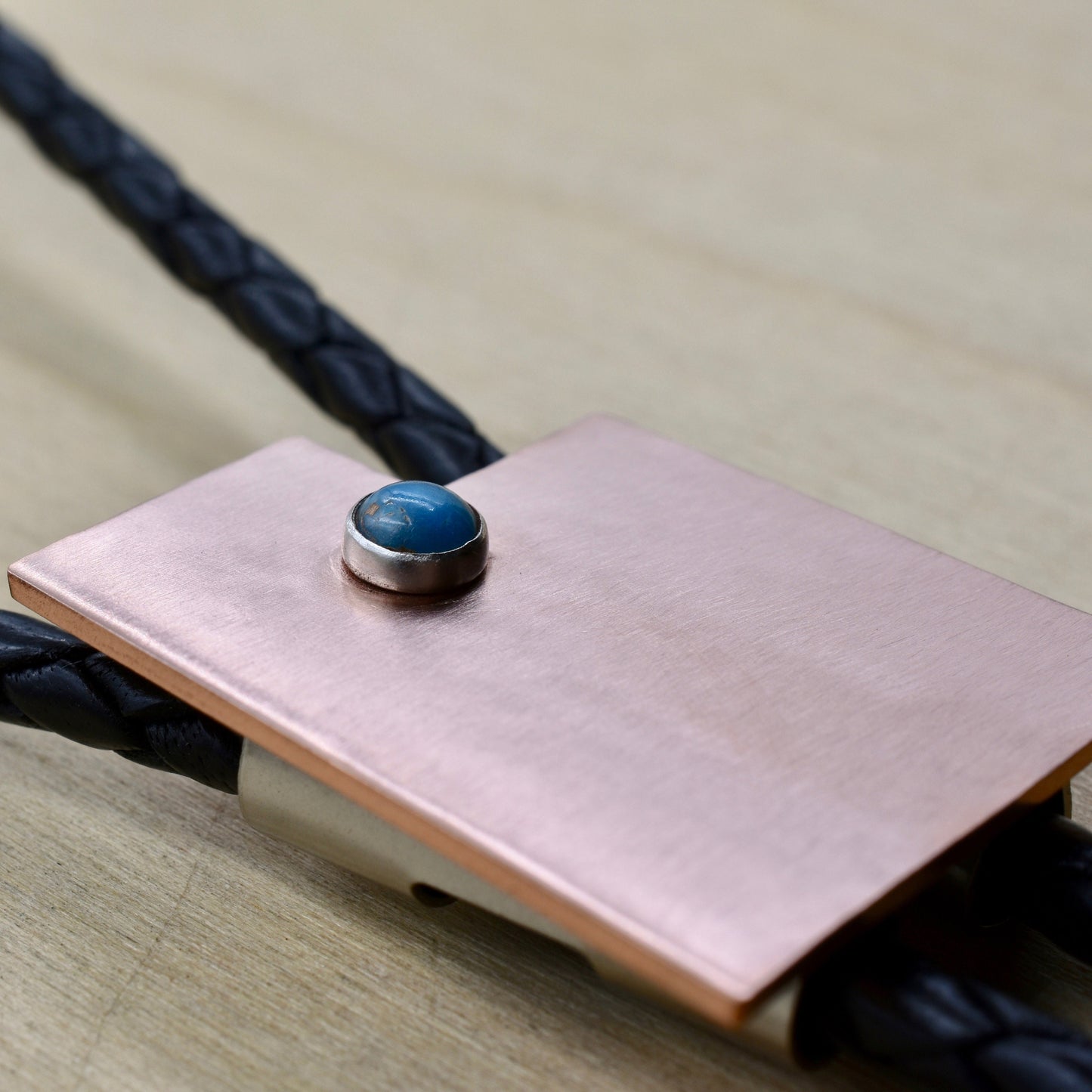 Utah Bolo Tie - Handcut Copper with Turquoise