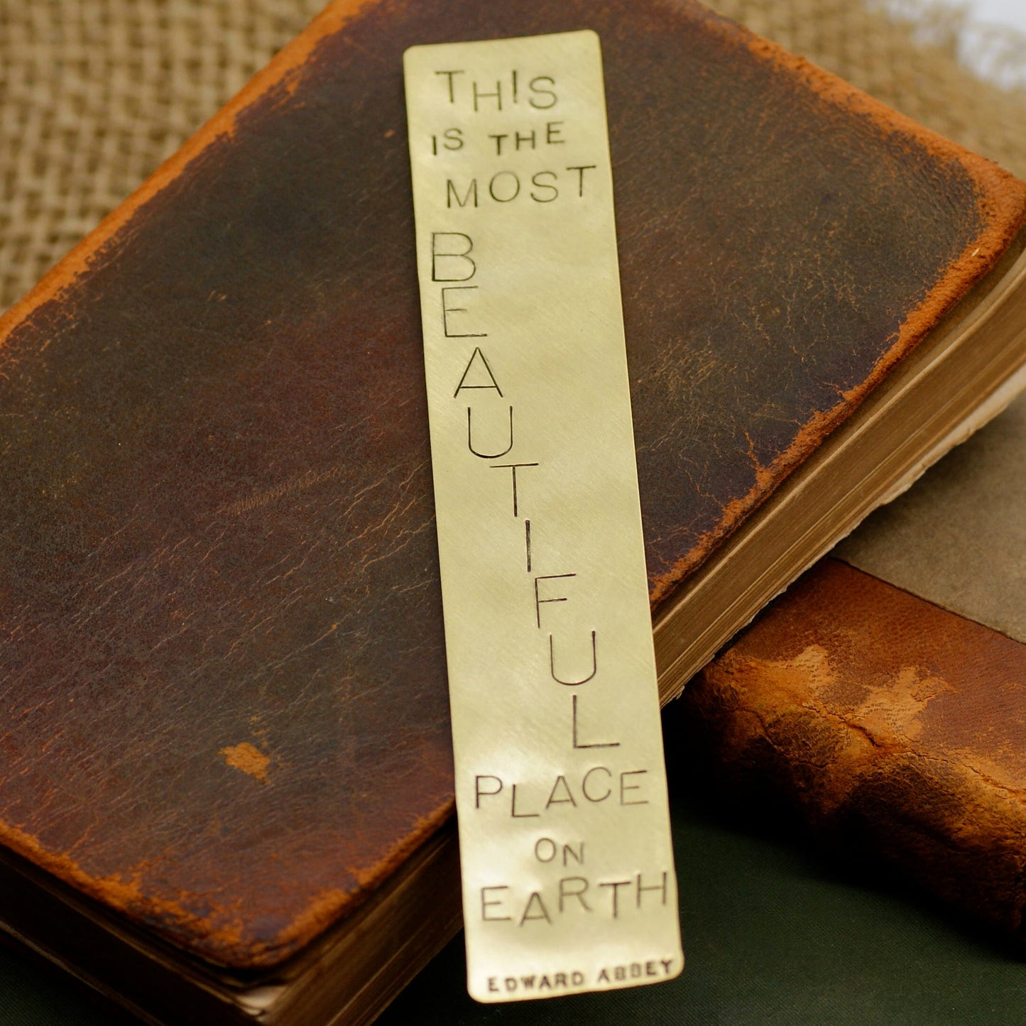 Custom Handstamped Brass Bookmark