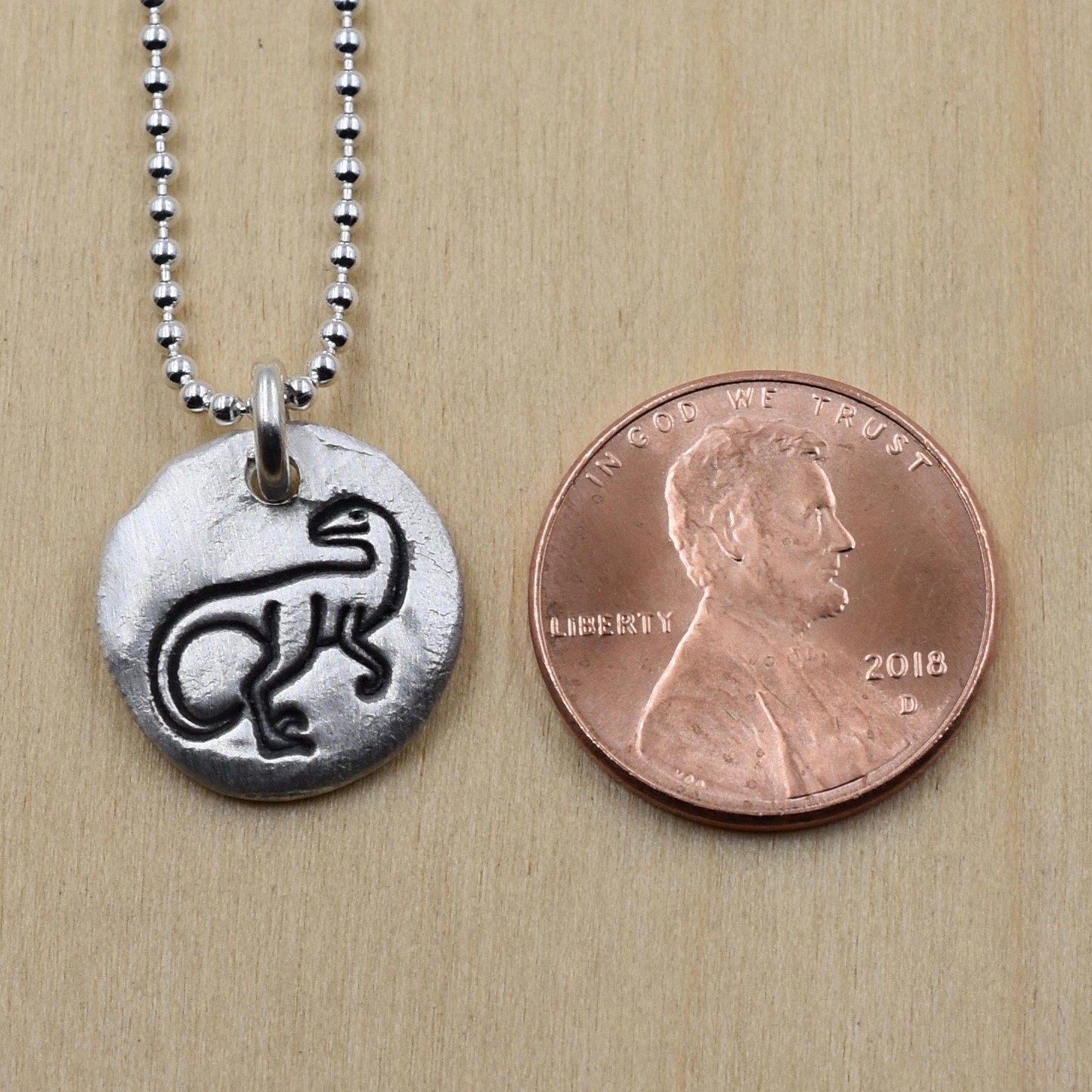 Velociraptor Dinosaur Nugget Necklace