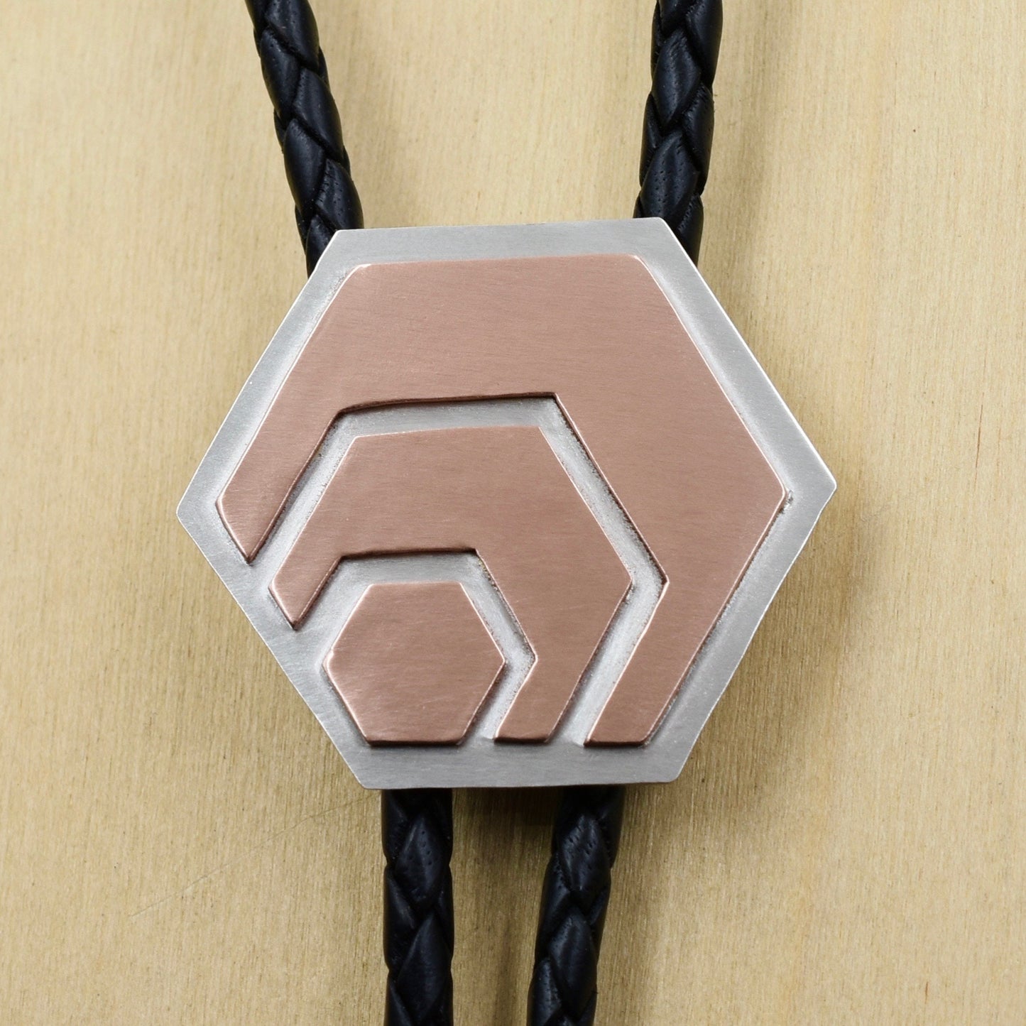 Custom Bolo Tie - Handcut Copper on Sterling Silver