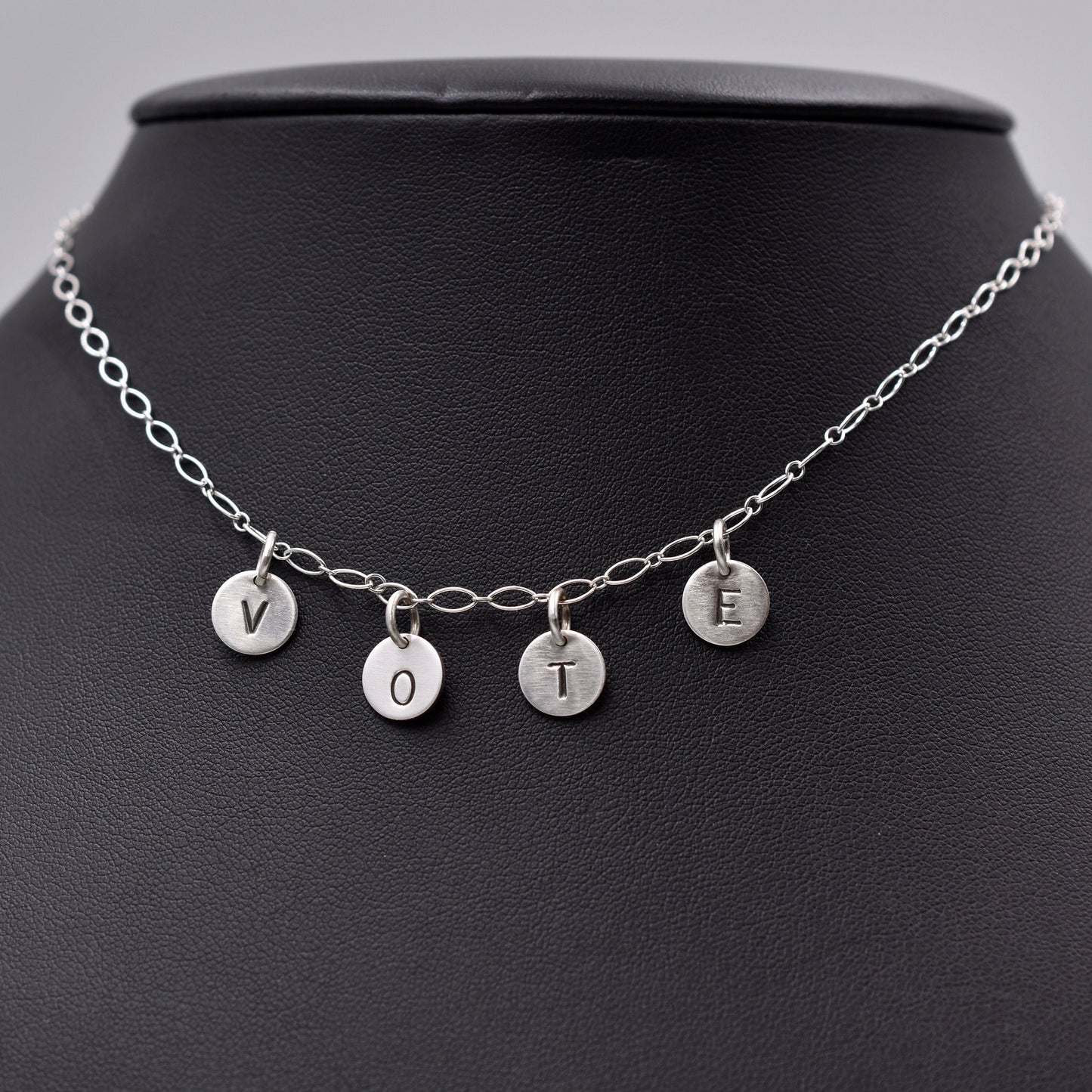 Vote Charm Silver Necklace - Each Purchase Donates to Fight Voter Suppression