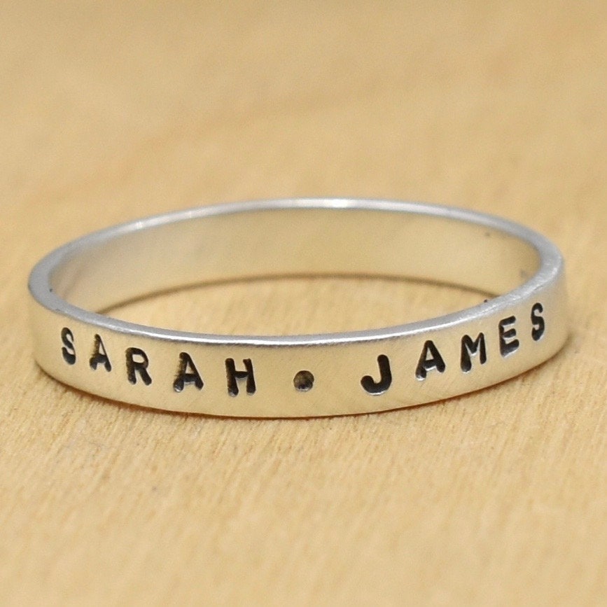 Custom Stamped Name/Date/Words Ring