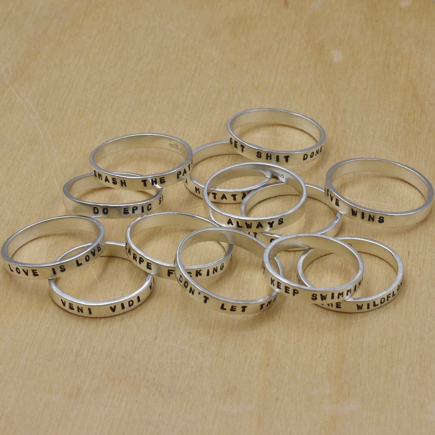 Custom Stamped Name/Date/Words Ring