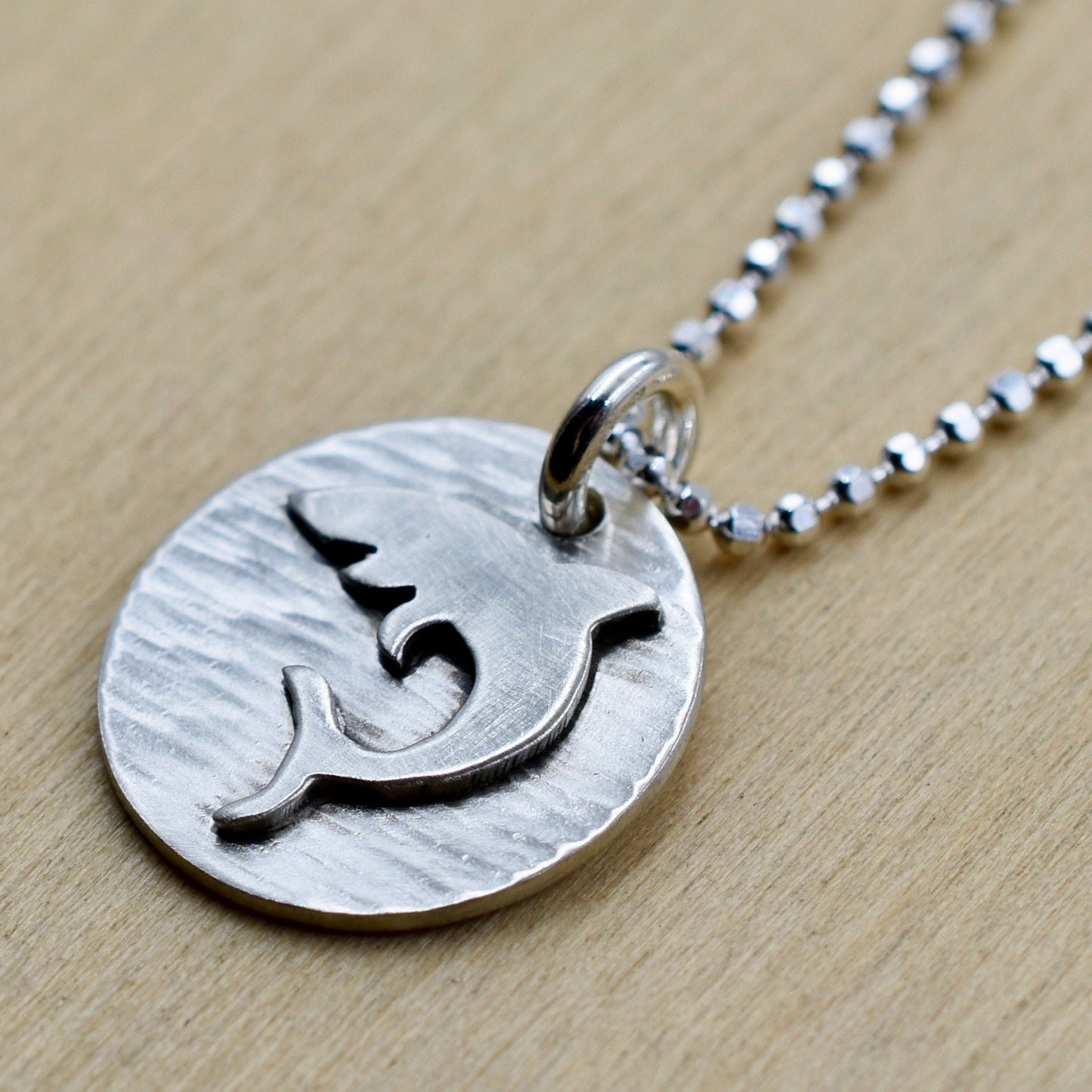 Shark Handcut Silver Necklace