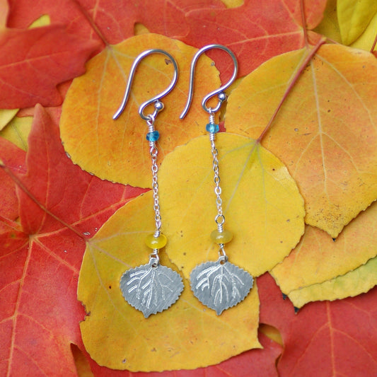 Dangle Aspen Leaf Earrings