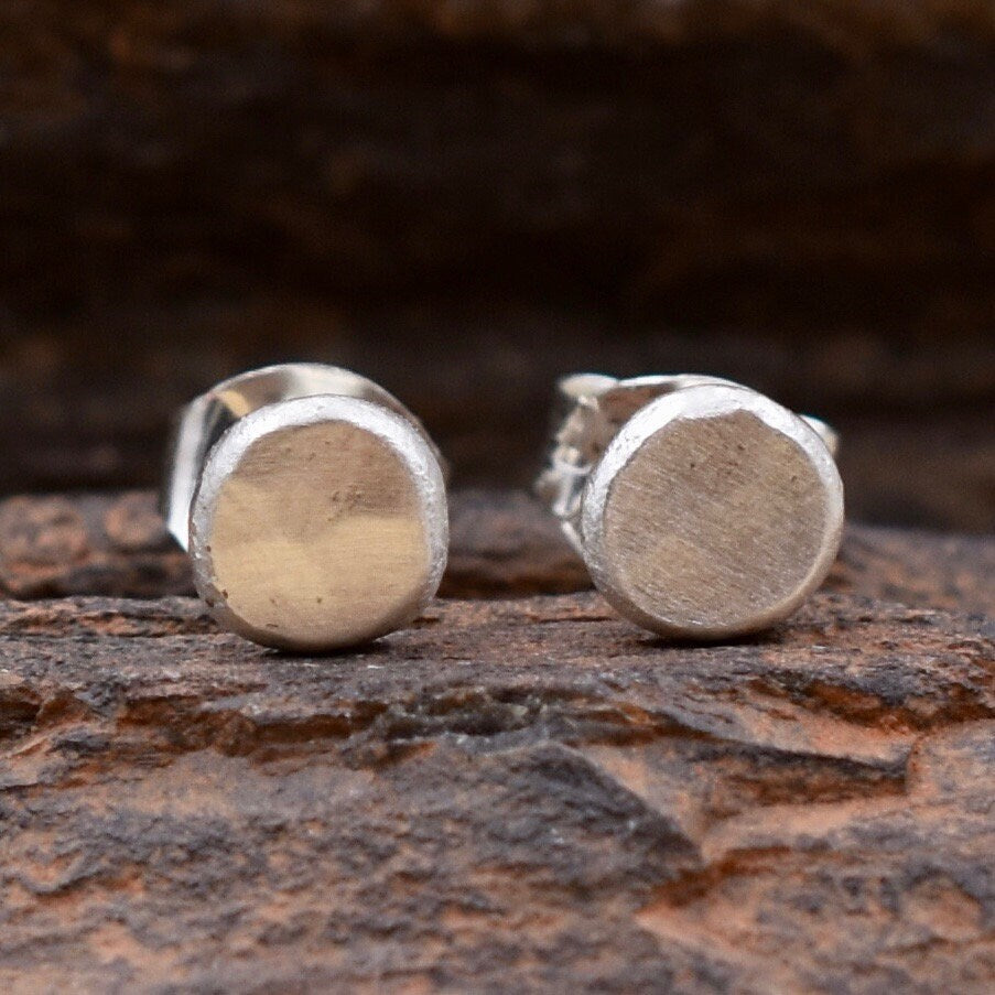 Mini Nugget Stud Earrings - Sterling Silver