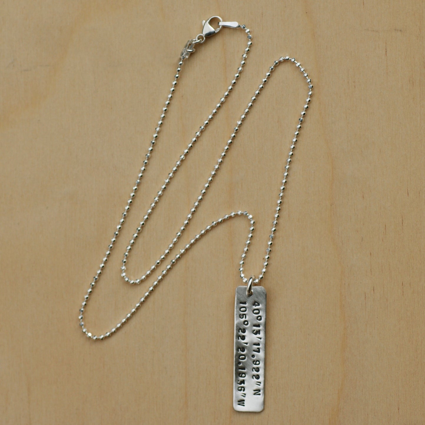 Custom GPS Coordinates Necklace