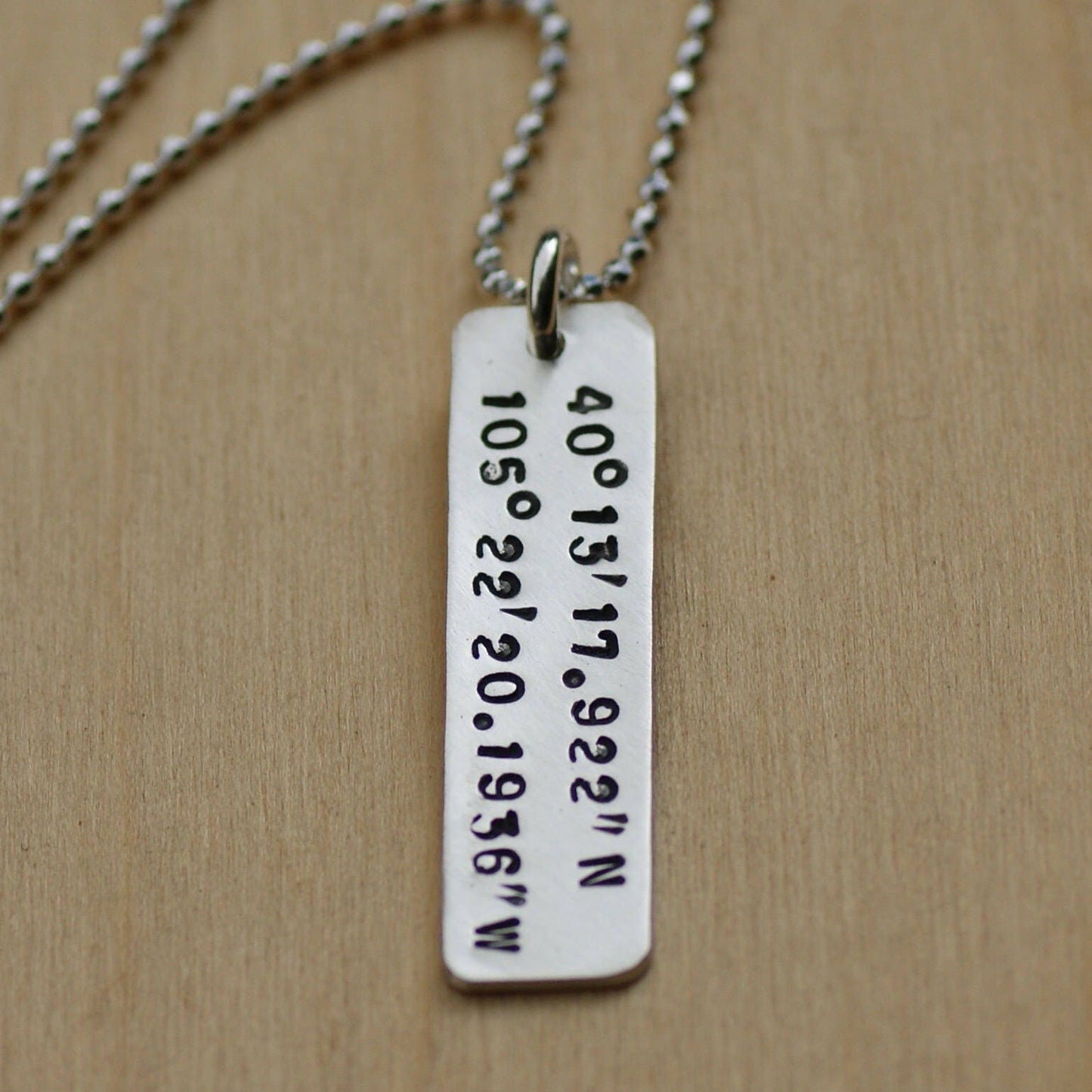 Custom GPS Coordinates Necklace