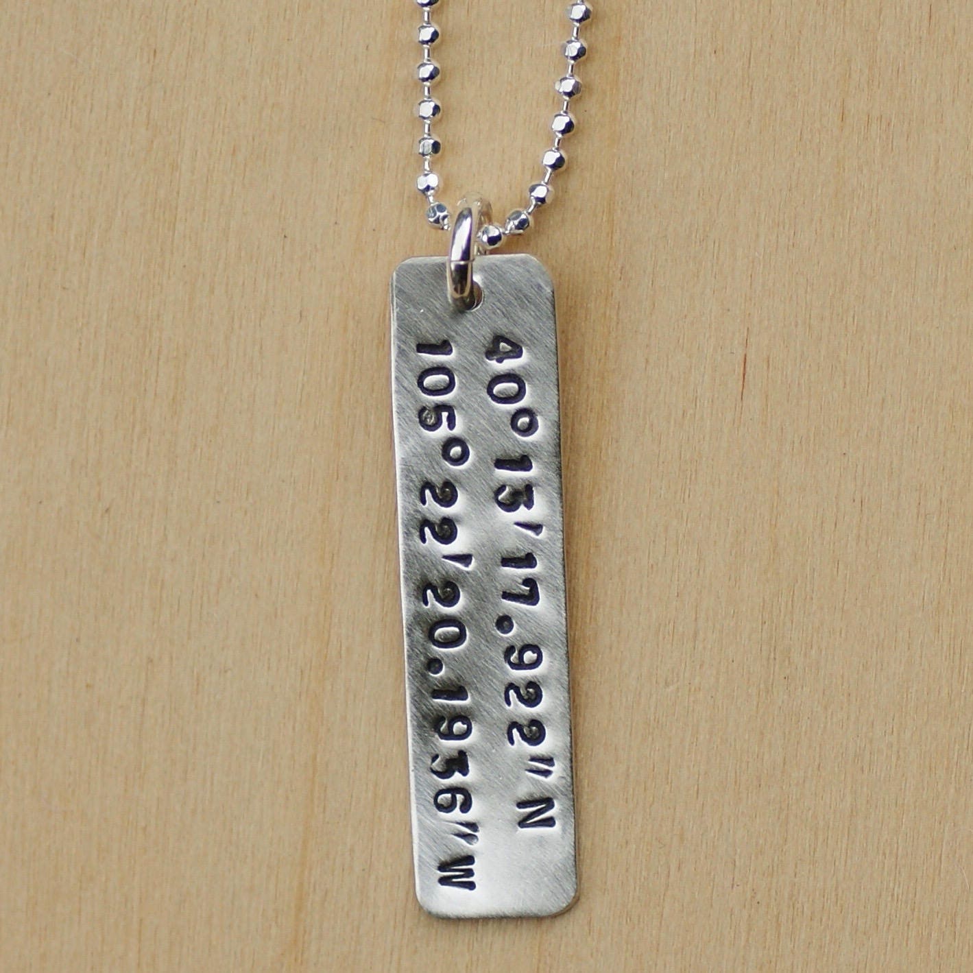Custom GPS Coordinates Necklace
