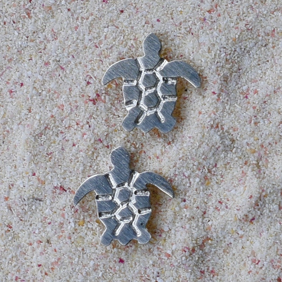 Sea Turtle Handcut Stud Earrings