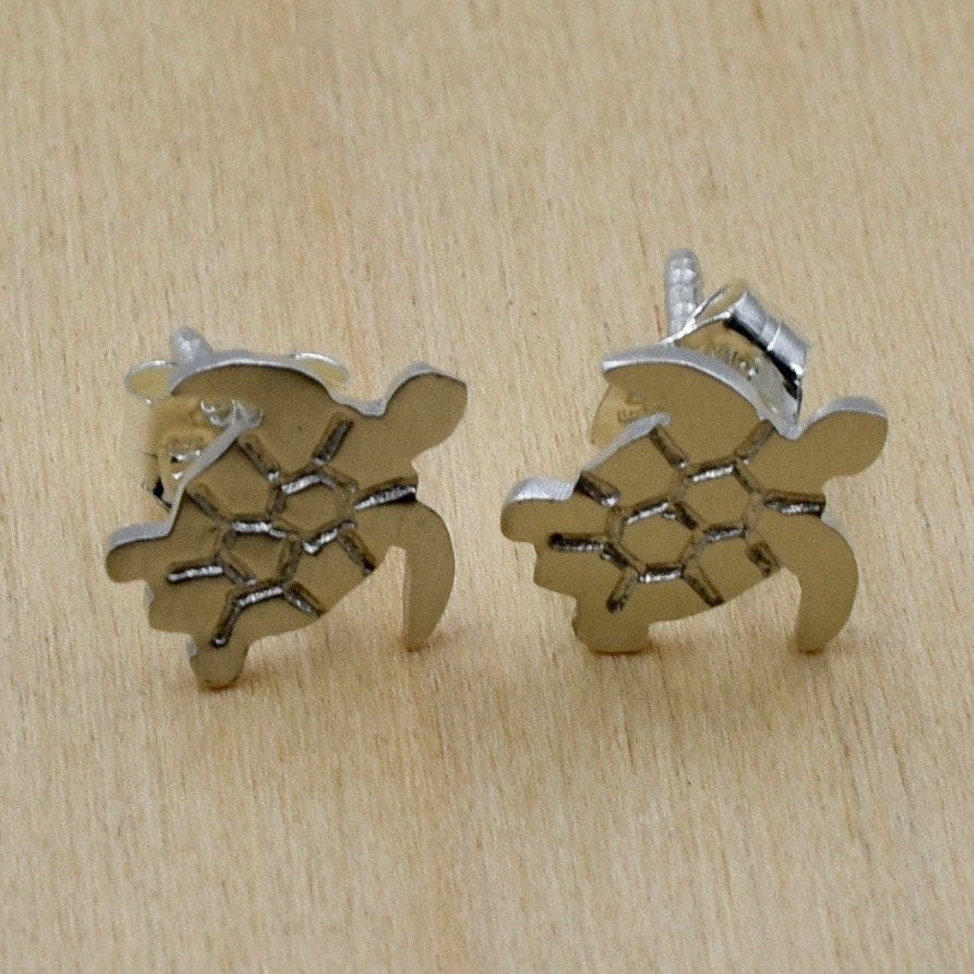 Sea Turtle Handcut Stud Earrings