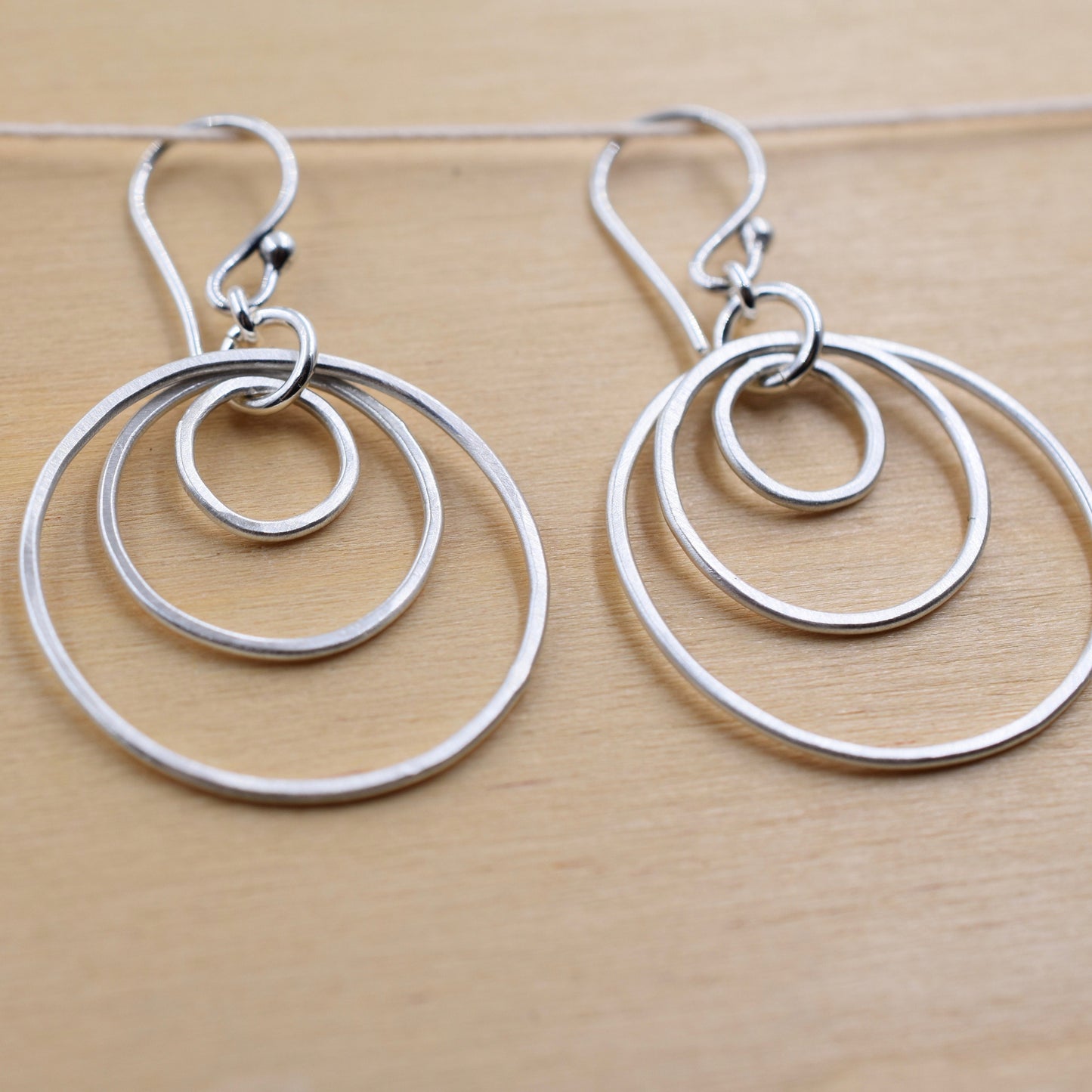 Triple Circle Sterling Silver Earrings